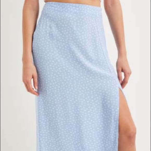 Pacsun Midi Blue Floral Skirt Size M - Picture 3 of 5